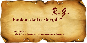 Rockenstein Gergő névjegykártya
